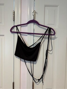 Urban Outfitters Black Strappy Tie Crop Top SMALL